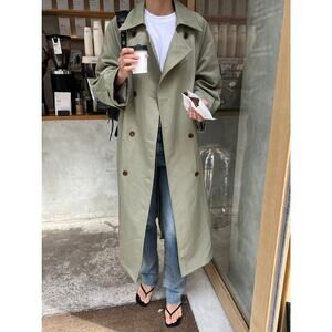 Le:Apt Oversized Trench Coat - Onesize - Olive